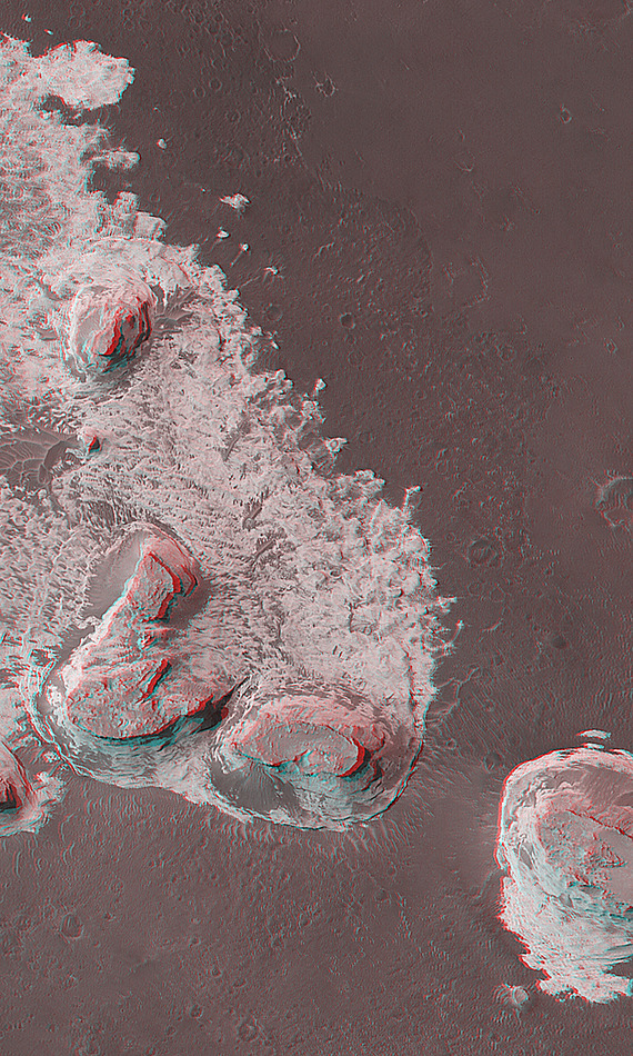 Tafelberge auf dem Mars (3D)