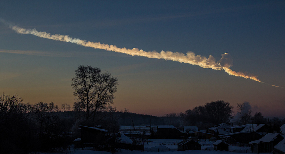 Chelyabinsk meteor trace