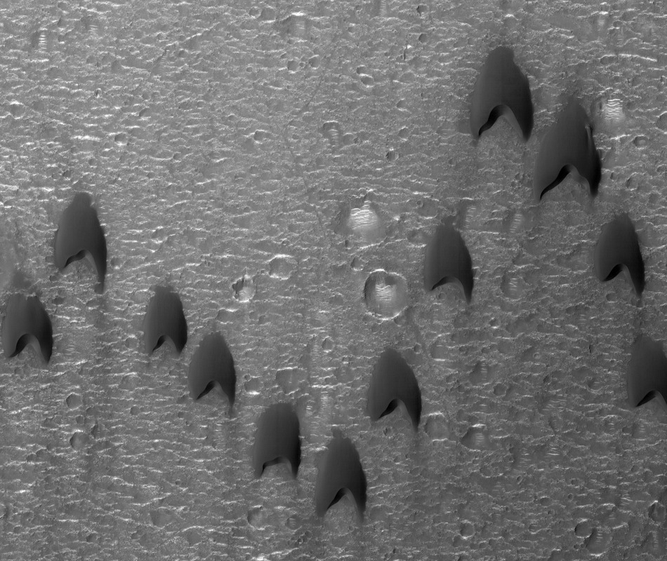 Sicheldünen auf dem Mars