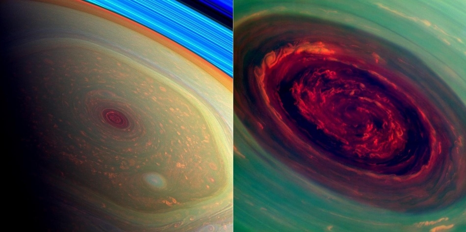 Das Sturmsystem am Nordpol des Saturns